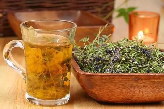 A thyme infusion whose use helps to enlarge the penis